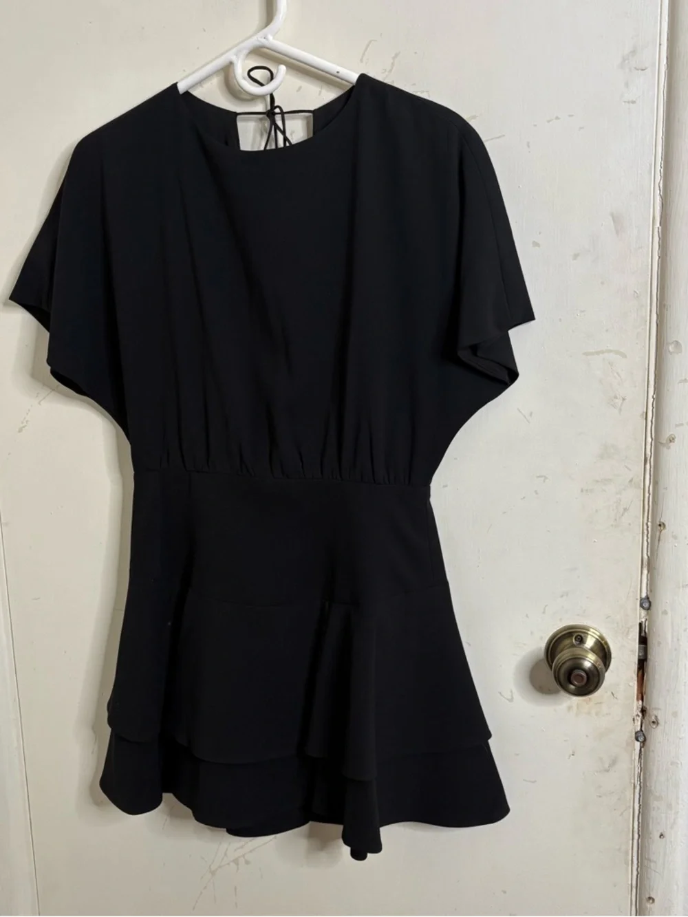 Alice + Olivia Black Mini Dress with Layered Ruffle Skirt - Picture 12 of 14